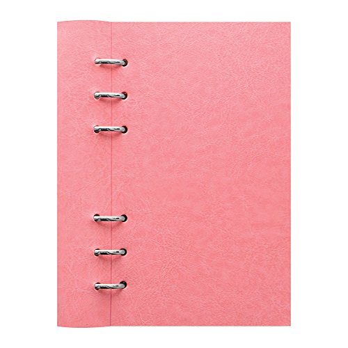 Rediform Filofax Clipbook, Classic Refillable Notebook, Rose Personal (6.75 x 3.75") Ruled, Plain and Quadrille Notes Pages, Undated Planner, Yearly, Monthly and Weekly Calendar (B023632)