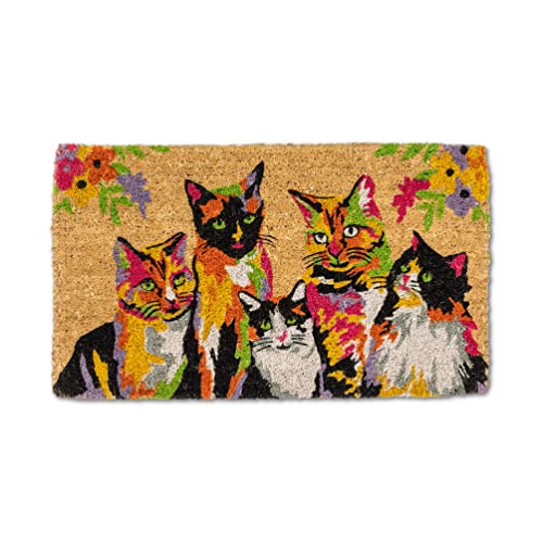 Abbott Collection  35-FWD-AN-2332 Abstract Cats Doormat, Multi Color