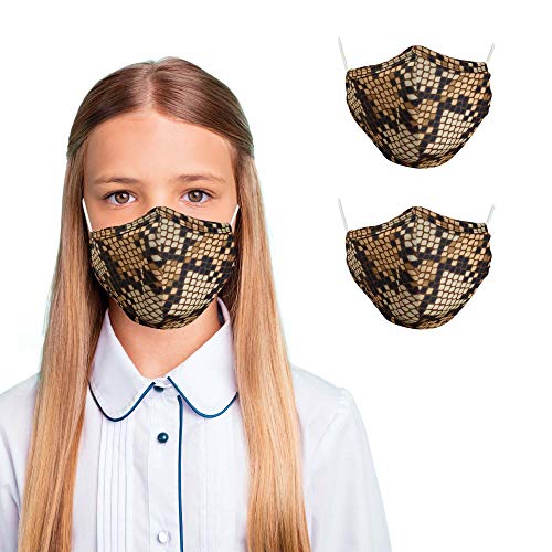 Primeware Protective Reusable Kids Face Mask 2 Layers Cloth Mask (Pack of 2) (Snake)