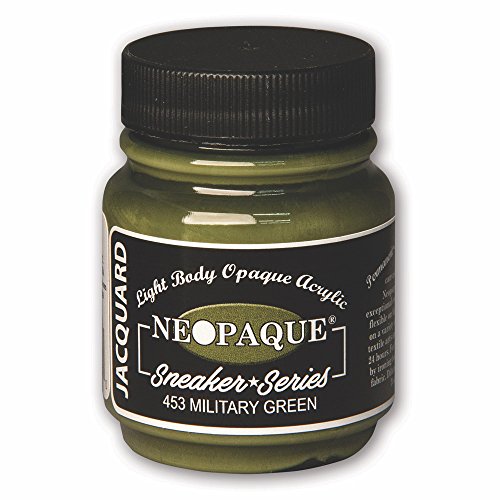 Sneaker Series Neopaque Paint by Jacquard, Highly Pigmented, Flexible and Soft, for Use on a Variety of Surfaces, 2.25 Ounces, Military Green