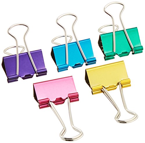 Baumgartens Medium Binder Clips 1" 5/Pkg-Assorted Colors