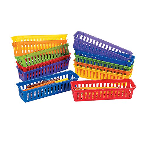 Fun Express Classroom Pencil/Marker Basket - 12 Pieces - Educational and Learning Activities for Kids