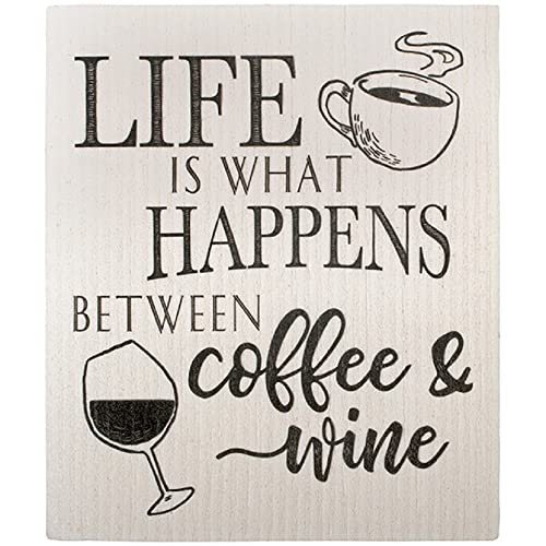 Carson Home 11076 Coffee and Wine Swedish Dish Cloth, 7.75-inch Length
