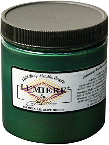 Jacquard Lumiere Fabric Color 8 oz Jar - Metallic Olive Green