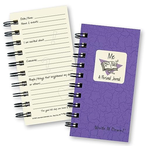 Journals Unlimited Me, A Personal Journal - MINI Purple Hard Cover (prompts on every page, recycled paper, read more...)
