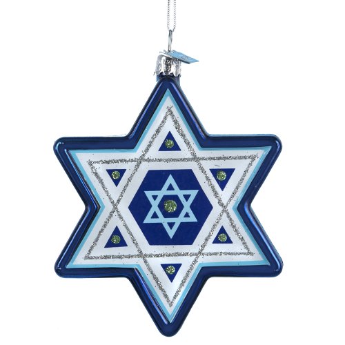 Kurt Adler Noble Gems Star of David Hanukkah Ornament, 3.25-Inch