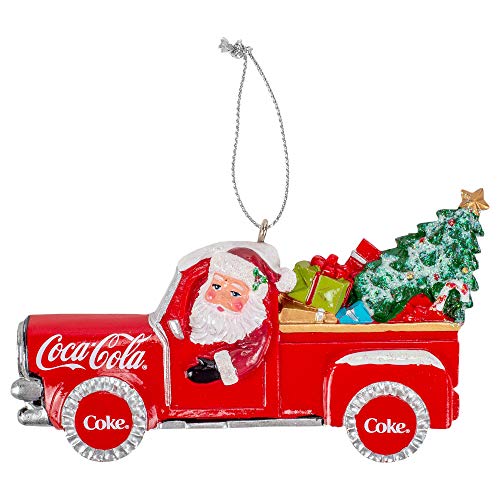Kurt Adler CC2202 Coca-Cola Santa Pick-Up Truck Hanging Ornament, 2-inch Height