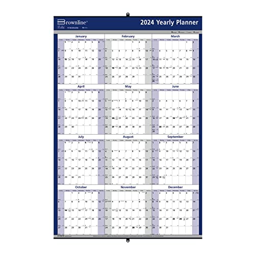 Rediform Brownline Yearly Wall Calendar, 36-inch Height