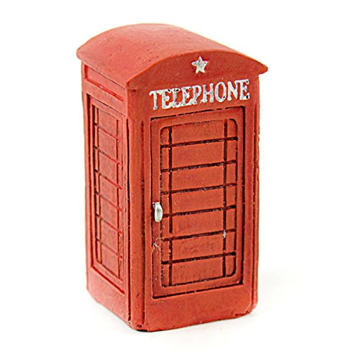 Midwest Design Touch of Nature 55761 Fairy Garden Phone Booth Outdoor Statues, 2.5"
