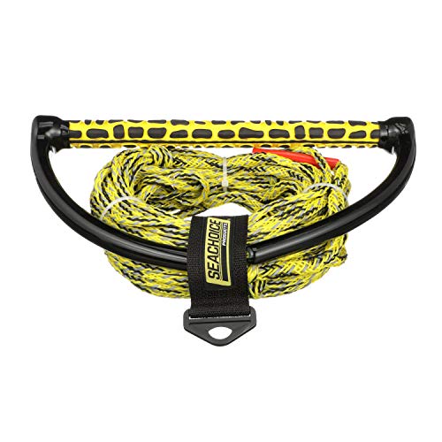 Land N Sea Distributing 5-Section Reflective Wakeboard Rope, 75 Ft. Long, 15 In. Handle w/ Textured EVA Grip