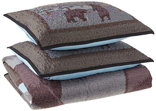 De Leon Collections LL Home Black Bear Quilt Bedding Set, King Size (108"x90")