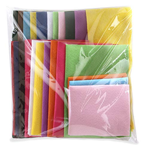 Hygloss Products Felt Fabric Remnants, Crafting Supplies, Felt Sheets for Bow Making, Kids Crafts and Home DIY Projects, Assorted Colors and Sizes