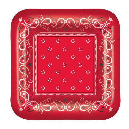 Beistle Bandana Plates (square-shaped) (8/Pkg)