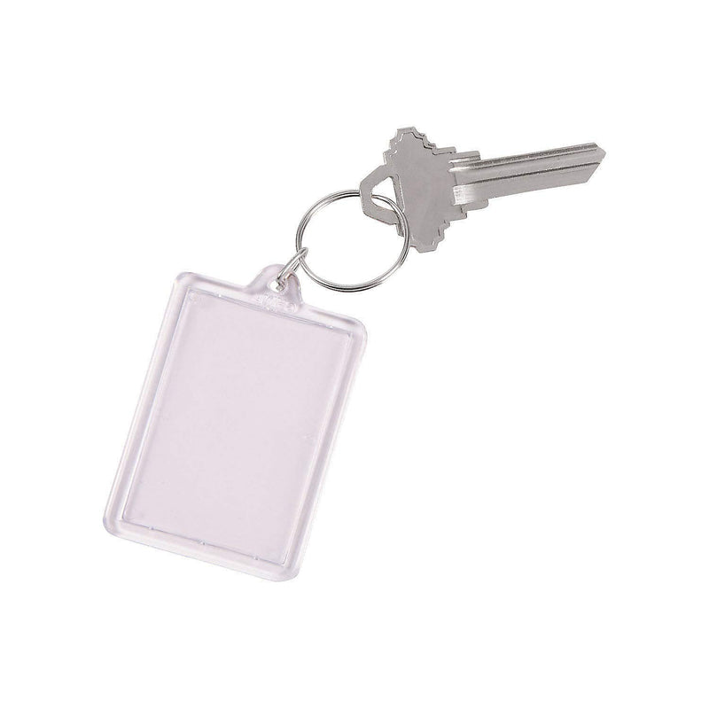 Fun Express - Clear Plastic Keychain for Party - Apparel Accessories - Key Chains - Novelty Key Chains - Party - 12 Pieces
