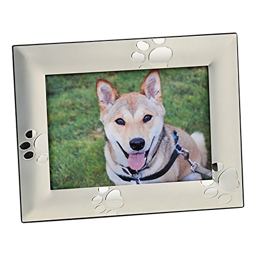 Creative Gifts International 024158 Puppy Paw Print Picture Frame, 4" x 6", Silver