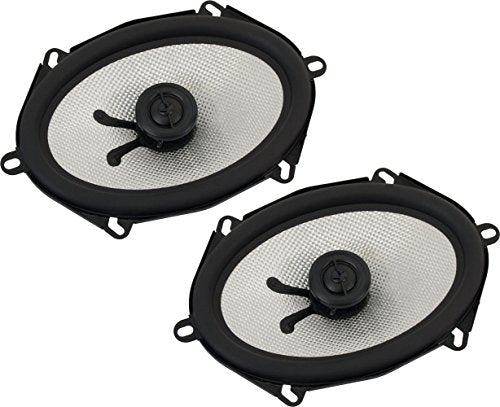 Earthquake Sound VTEK-57, 500-watt and 5 x 7-inch 2-way Coaxial Speakers with PistonMax Technology, Black and Silver