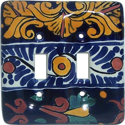 Fine Craft Imports Double Toggle Marigold Talavera Ceramic Switch Plate