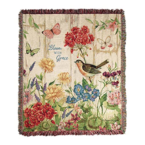 Manual ATBWG Bloom with Grace Tap Throw, 60-inch Length