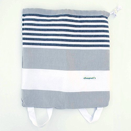 Birchwood Turkish Beach Towel/Bag, Grey/Black