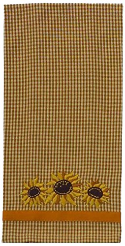 Home Collection by Raghu Sunflowers Mustard and Nutmeg Towel, 18 x 28" Set of 2