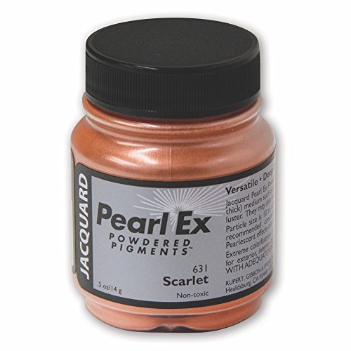 Pearl-Ex Pigment by Jacquard, Creates Metallic or Pearlescent Effect.5 Ounce Jar, Scarlet