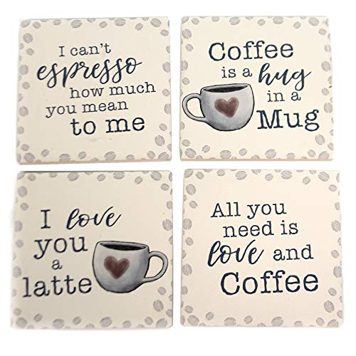 Carson Coffee Love Square House Coaster Set of 4