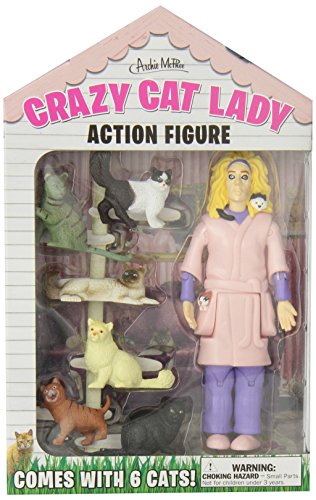 Archie Mcphee Accoutrements Crazy Cat Lady Action Figure Multicolored, 8"
