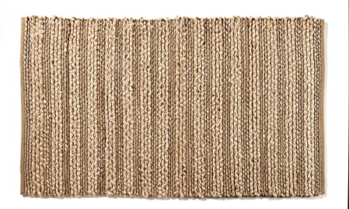 Giftcraft Natural & Cream Striped Handwoven Rug - Large