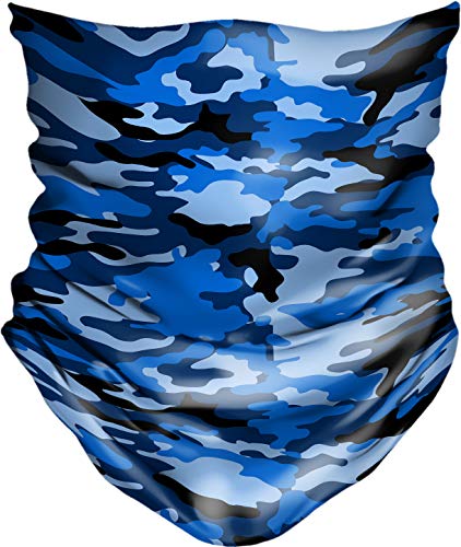 Spoontiques 20093 Youth Gaiter Face Cover (Blue Camo)