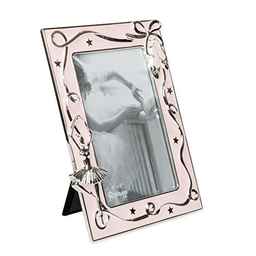 Roman Ballerina Ballet Pink Ribbon 7.5 x 6 inch Zinc Alloy Table Top Picture Frame