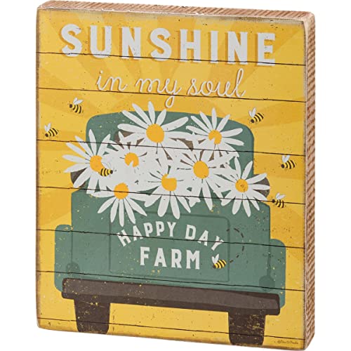Primitives By Kathy 111570 Happy Day Farm Block Sign, 7-inch Height