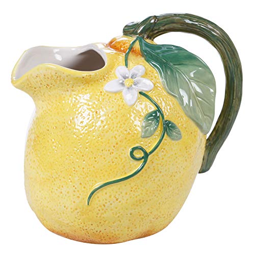 Certified International 23132 Citron 3-D Lemon 72 oz. Pitcher, 8.75" x 6.25" x 8", Multicolored