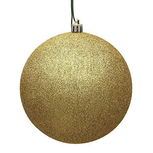 Vickerman 6" Gold Glitter Ball Ornament, 4 per Bag