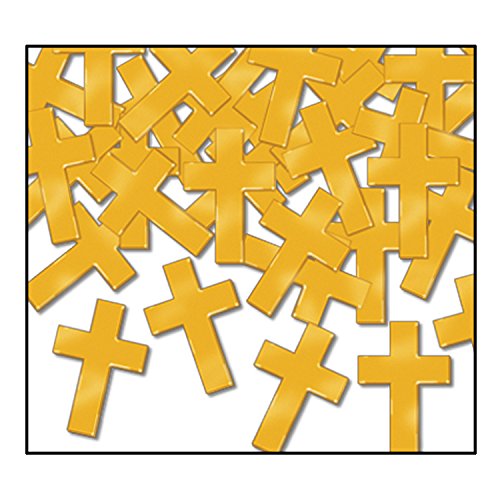 Beistle Fanci-Fetti Crosses (gold) Party Accessory  (1 count) (1 Oz/Pkg)