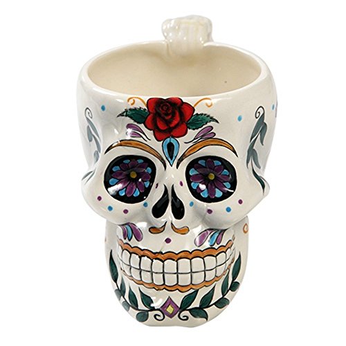 Pacific Trading Day of the Dead Skull with Rose Mug