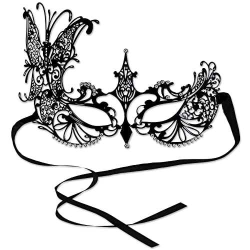 Beistle Black Metal Filigree Masquerade Mask