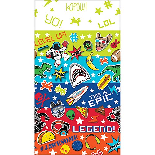 Amscan Supplies Epic Party Table Cover, 54" x 96", Multi