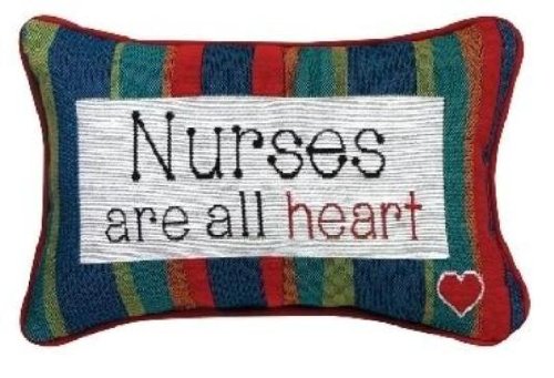 Manual 12.5 x 8.5-Inch Decorative Throw Pillow, Nurses Are All Heart