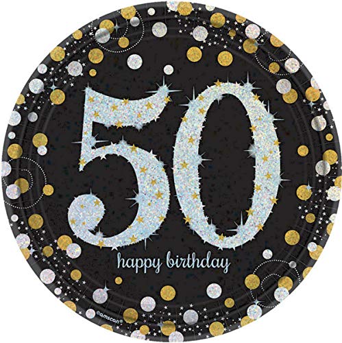 Amscan Sparkling Celebration 50 Paper Dinner Plates