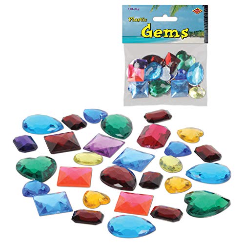 Beistle Plastic Gems (asstd colors, shapes & sizes) Party Accessory  (1 count) (1 Oz/Pkg)