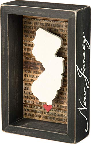 Primitives by Kathy Wanderlust Box Sign, 4.5" x 7", New Jersey
