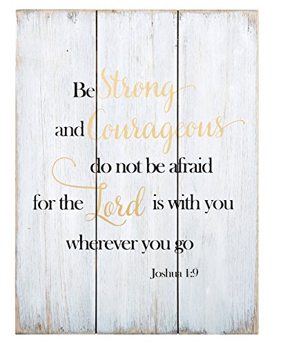 Creative Brands Faithworks Wood Pallet Sign, Be Strong-Joshua 1:9