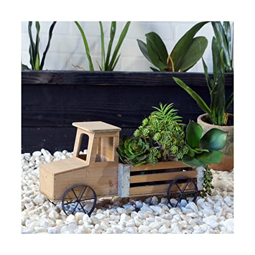 VIPSSCI Decorative Wood Truck Planter, 8.50-inch Width