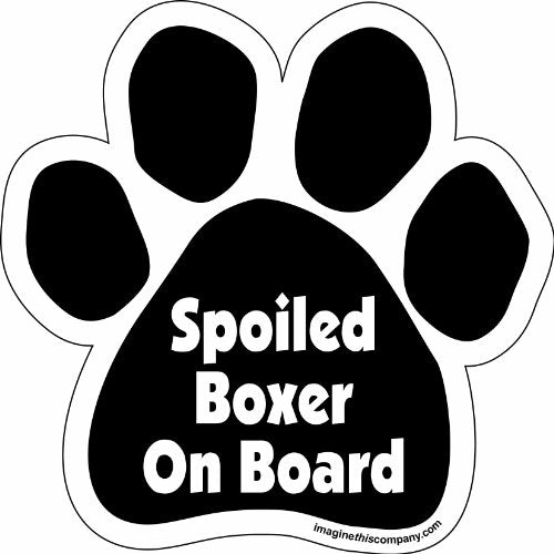 Imagine This Company Paw Car Magnet, Spoiled Boxer on Board, 5-1/2-Inch by 5-1/2-Inch