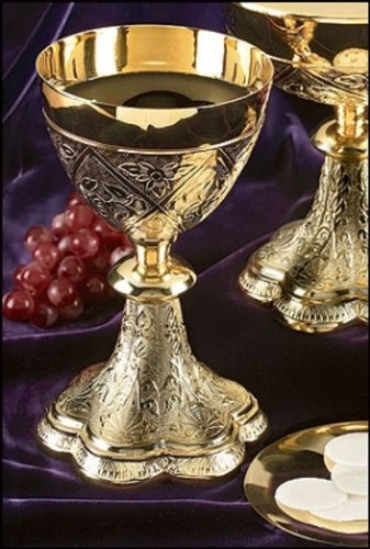 Christian Brands Embossed Vines Chalice with Paten
