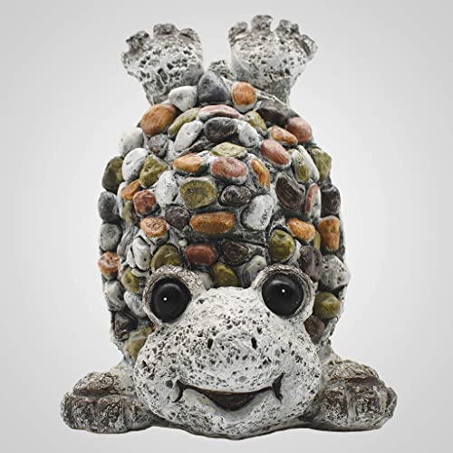 Lipco Poly Resin Pebble-Stone Garden Turtle, 5.25-inch Height, Outdoor Decoration