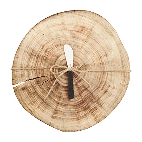 Mud Pie Wood Slice Board Set, 13-inch Diameter