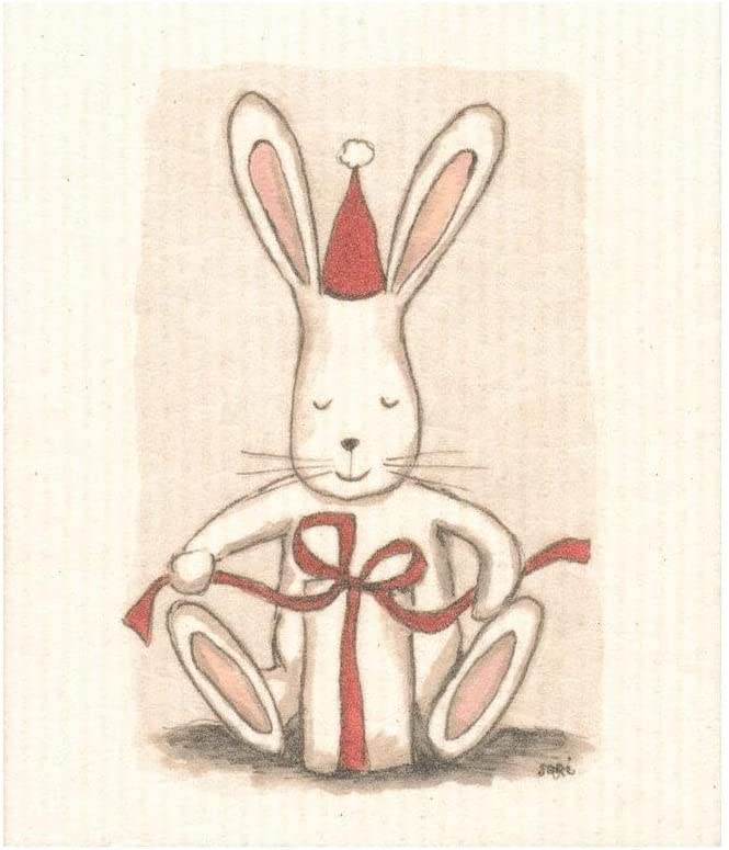 North Ridge Marketing More Joy Christmas Bunny Design Dishcloth, Kitchen Accessories, Holiday Season