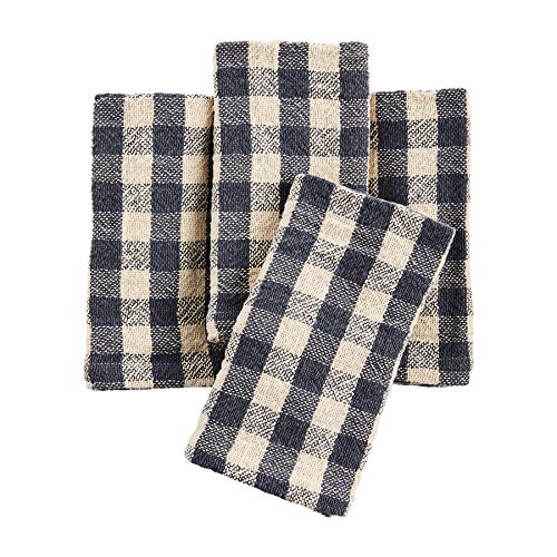 Mud Pie Cotton Check Napkin Tan, 18-inch
