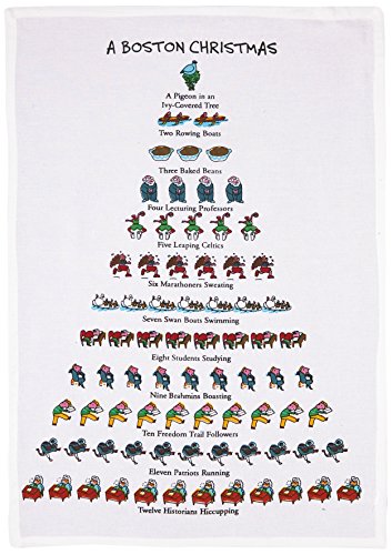 Peking Handicraft Mistletoe & Co. A Boston Christmas Kitchen Towel, 18" x 26"